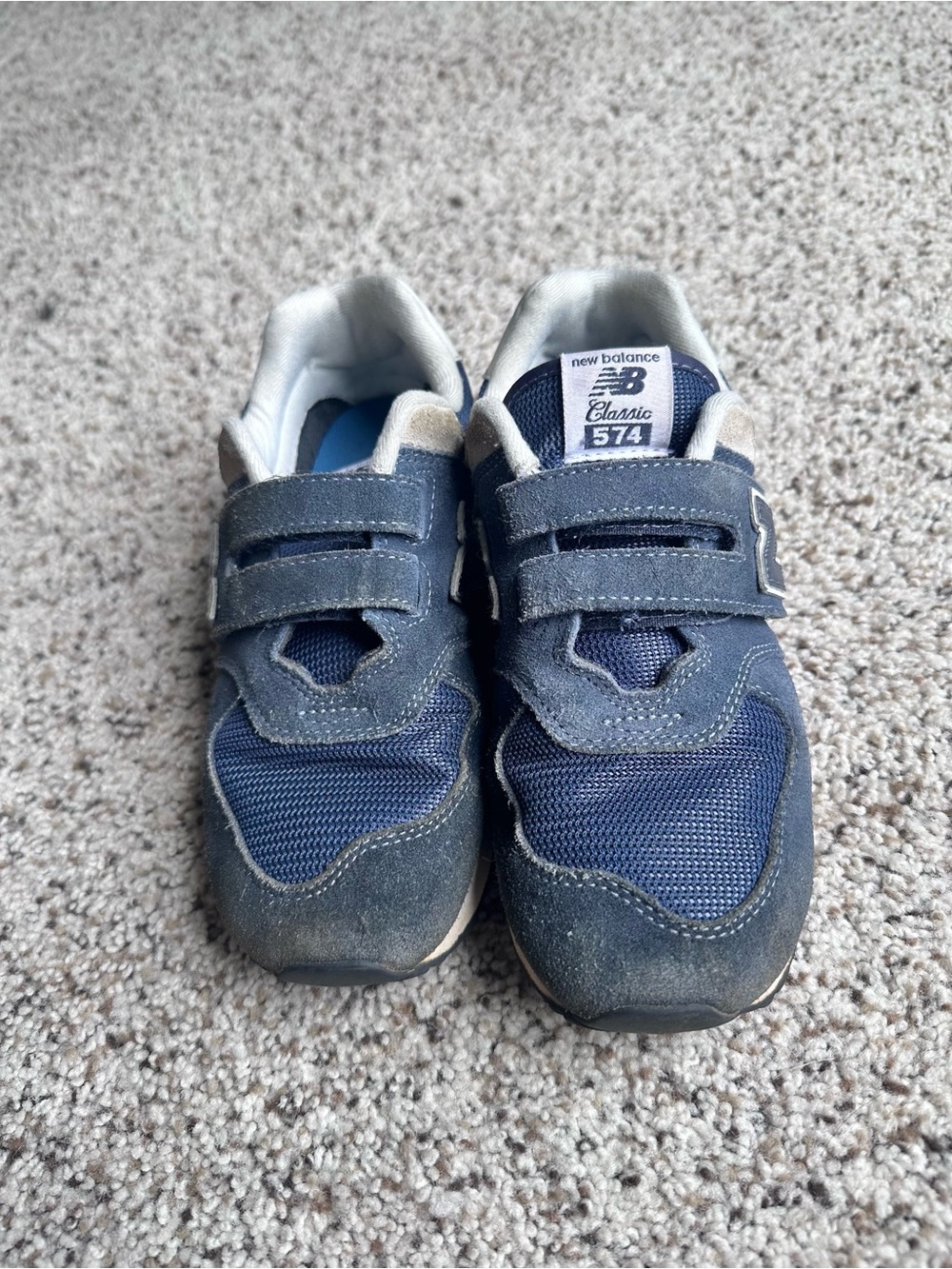 New Balance Kids Navy Velcro Athletic Shoes Classic 574 Size 2.5